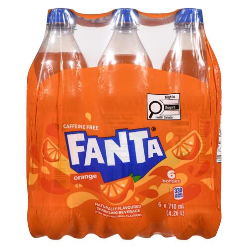 Fanta Sparkling Beverage Orange 6 x 710 ml